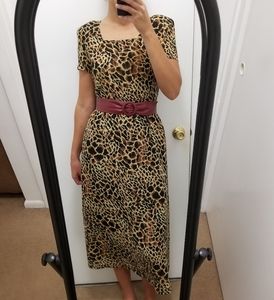 Vintage Handmade Giraffe Print Dress